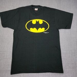 Batman × Fruit Of The Loom Made In USA Single Stitch Black Logo Tee Shirt Large